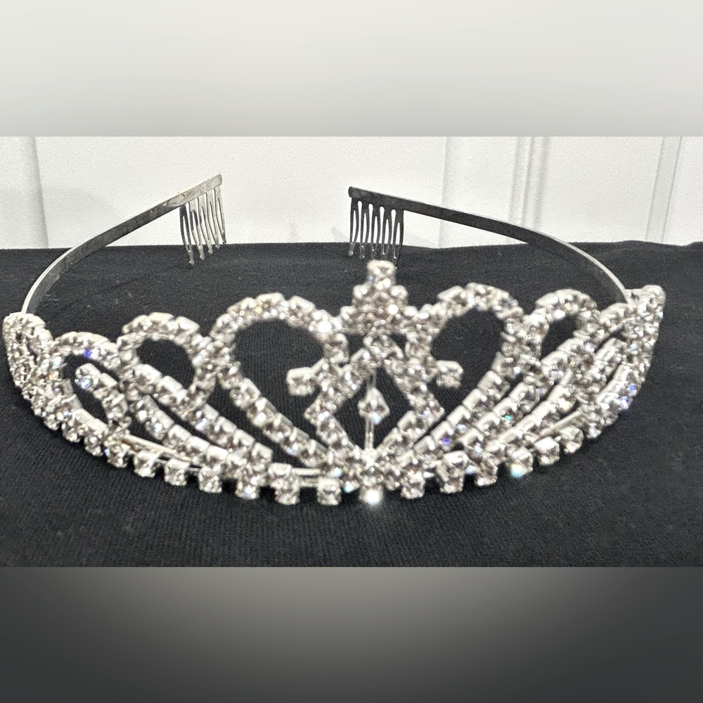 PIXNOR Rhinestone Tiara w/ Headband Comb